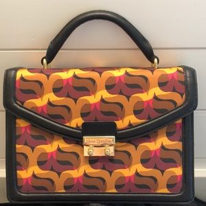 Vera Bradley purse, autumn, black, brown, mustard
